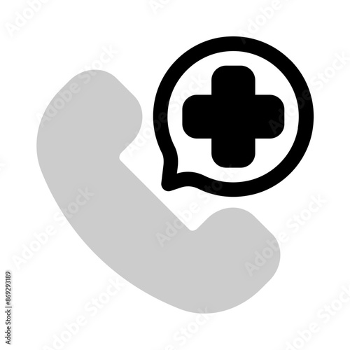 emergency call icon with bulk style, perfect for user interface projects