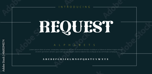 Request Modern abstract digital alphabet font. Minimal technology typography, Creative urban sport fashion futuristic font and with numbers. vector illustration