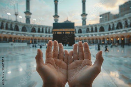Hands Raised in Prayer at the Kaaba