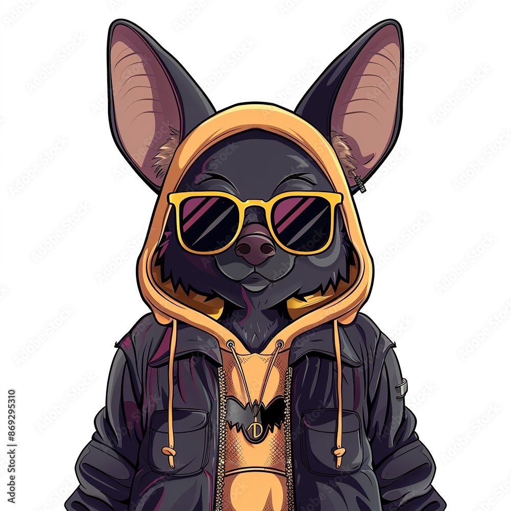 Fototapeta premium Bat Streetwear fashion cartoon isolated whitebackground