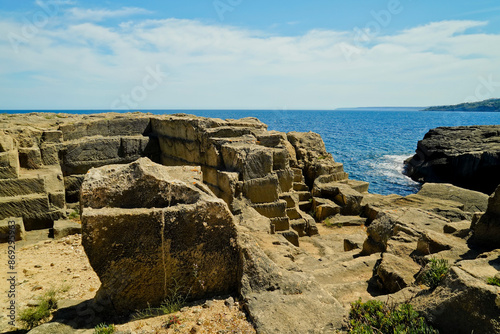 Porto Miggiano, spiaggia e torre, Otranto,Puglia,Italia