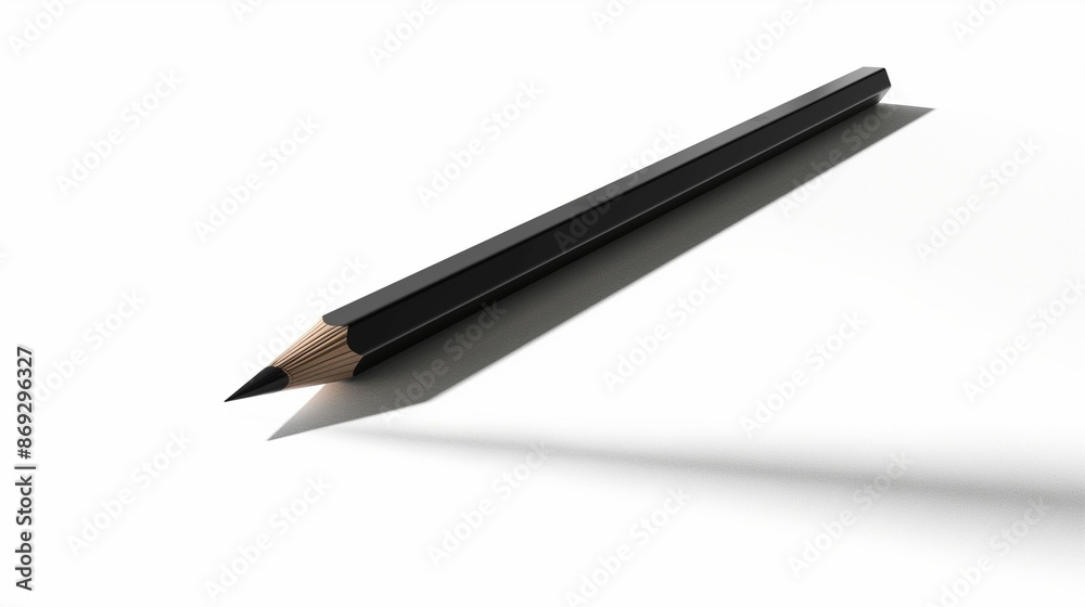 Black pencil on a white background. Black pencil on a white background.