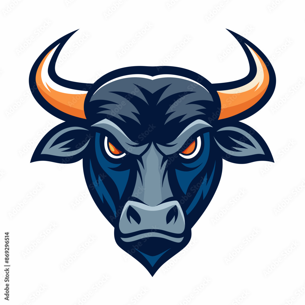 Bull face logo vector illustration on a white background Bull face logo vector illustration on a white background