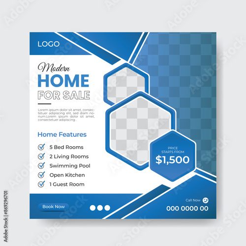 Set of Real estate social media post template design. Usable for social media, website, sign, and editable banner template.  