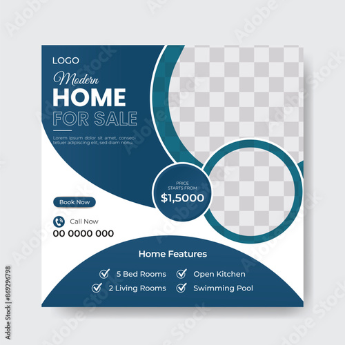 Set of Real estate social media post template design. Usable for social media, website, sign, and editable banner template.  