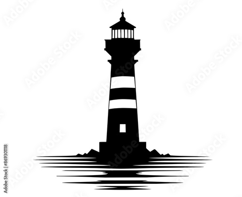 lighthouse silhouette vector illustration