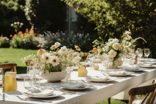 Outdoors table furniture wedding. 