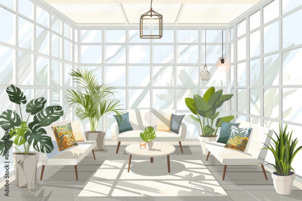 Experience the beauty of natural light in this bright and airy sunroom, featuring floor-to-ceiling windows that provide stunning views and comfortable seating for relaxation. Experience the beauty of natural light in this bright and airy sunroom, featuring floor-to-ceiling windows that provide stunning views and comfortable seating for relaxation.