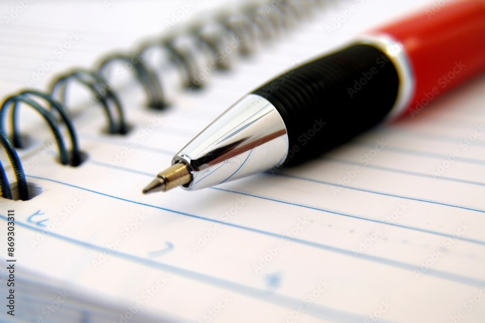 A stylish ballpoint pen glides across a lined notebook, creating smooth, flowing ink illustrations on a clear white background. A stylish ballpoint pen glides across a lined notebook, creating smooth, flowing ink illustrations on a clear white background.
