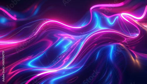 High resolution neon blue pink curvy future abstract galaxy laser science sci-fi high resolution geometric © Антон Сальников