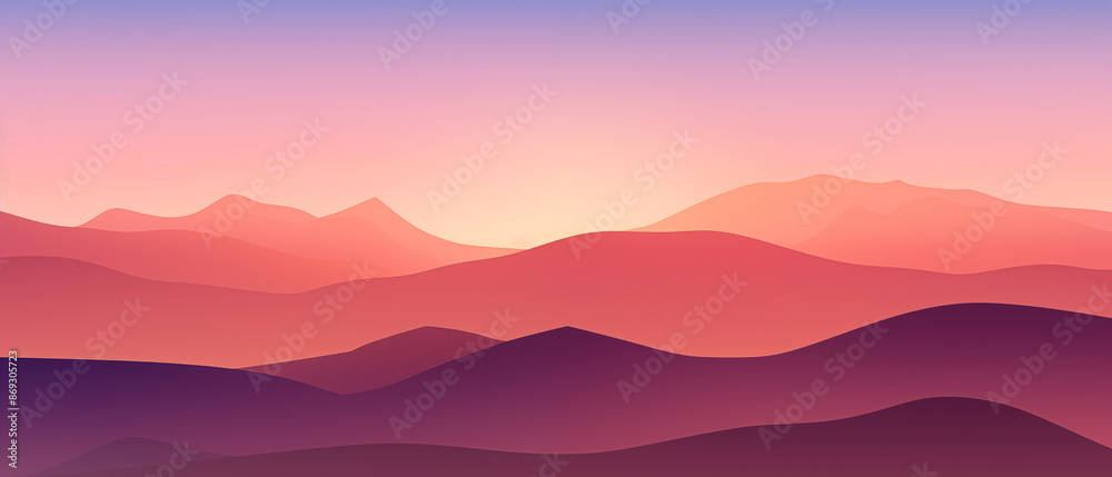Serene Gradient Sunset Over Rolling Hills Serene Gradient Sunset Over Rolling Hills