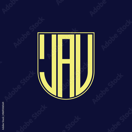 jau letter logo design photo