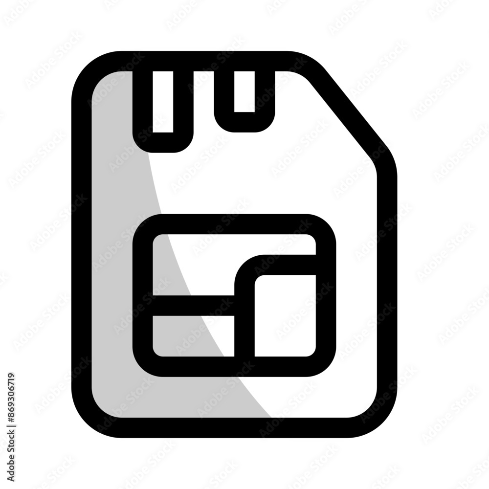 Fototapeta premium number card icon with shady style, perfect for user interface projects