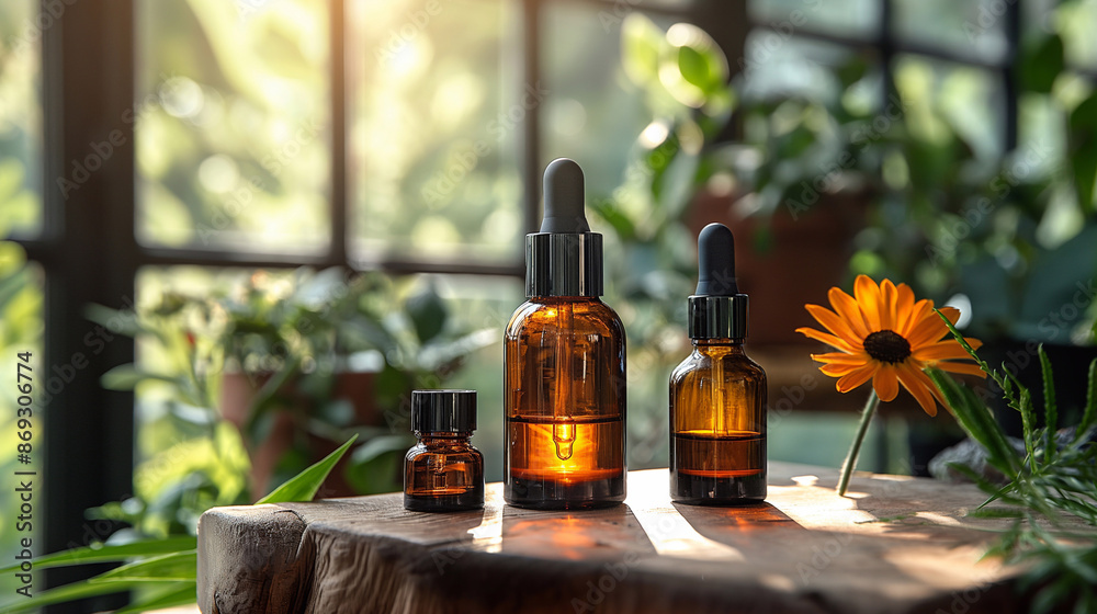 Set of different skincare cosmetic bottles. Mock-up, beauty products concepts, nature background Set of different skincare cosmetic bottles. Mock-up, beauty products concepts, nature background