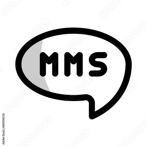 mms icon with shady style, perfect for user interface projects photo