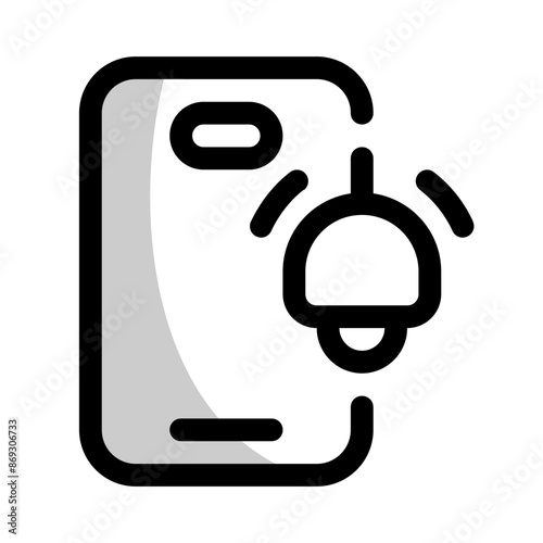 phone alarm icon with shady style, perfect for user interface projects photo