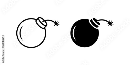 Bomb icon set. explosive Symbol.  wick spark sign. for mobile concept and web design. vector illustration on white background