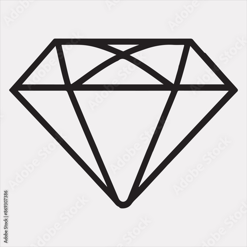 Diamond silhouette vector illustration