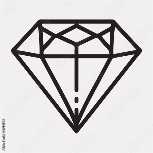 Diamond silhouette vector illustration