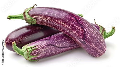 Wallpaper Mural Striped Eggplants on White Background Torontodigital.ca