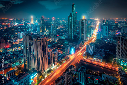 Wallpaper Mural city ​​at night, city with large buildings Torontodigital.ca