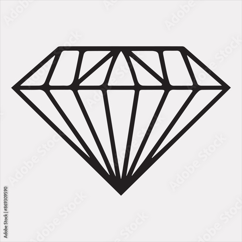 Diamond silhouette vector illustration