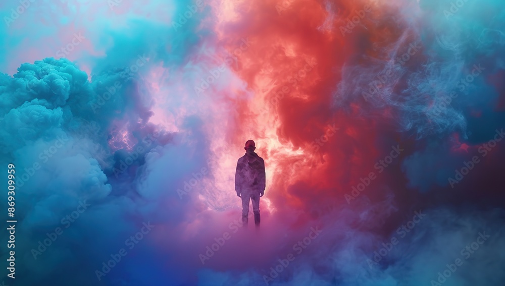 Fototapeta premium Silhouette in a Sea of Clouds