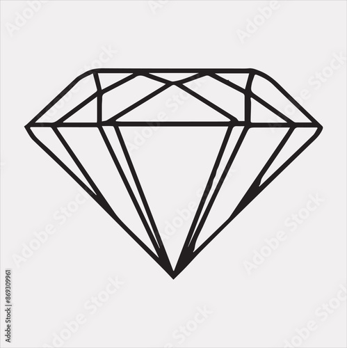 Diamond silhouette vector illustration
