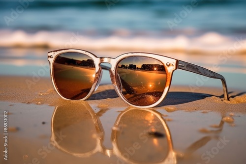 Reflection sunglases photo real.  photo