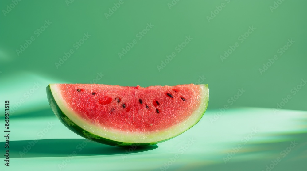 slice of watermelon on light green background high resolution insanely detailed fine details slice of watermelon on light green background high resolution insanely detailed fine details