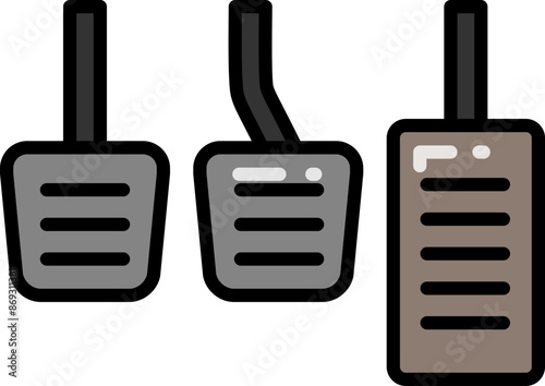 Manual car pedal line icon