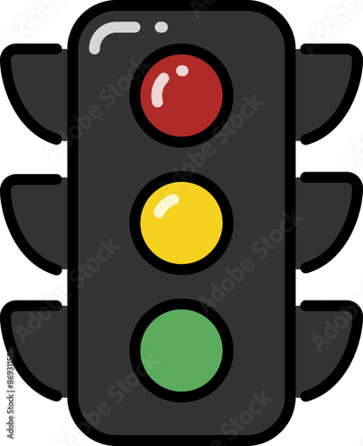 Traffic light line icon