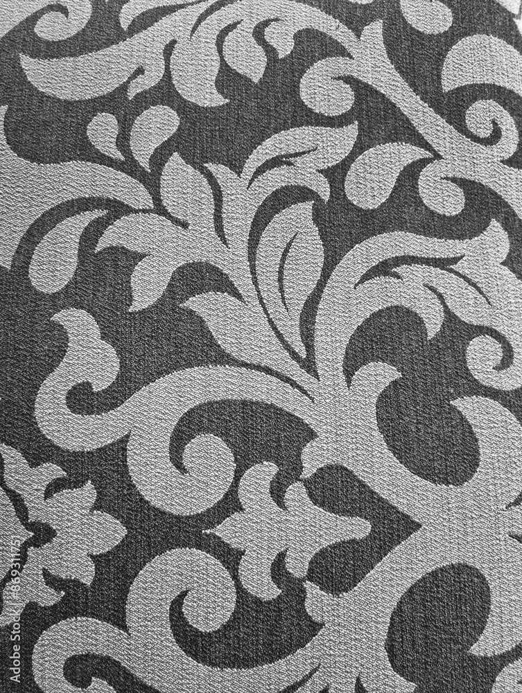 Textile fabric, carpet, bed cover, blanket and pillow, graphics of plants and flowers in vintage European style, in black and white. wrapping 3D models. Top shot, close up, micro patterned texture Textile fabric, carpet, bed cover, blanket and pillow, graphics of plants and flowers in vintage European style, in black and white. wrapping 3D models. Top shot, close up, micro patterned texture