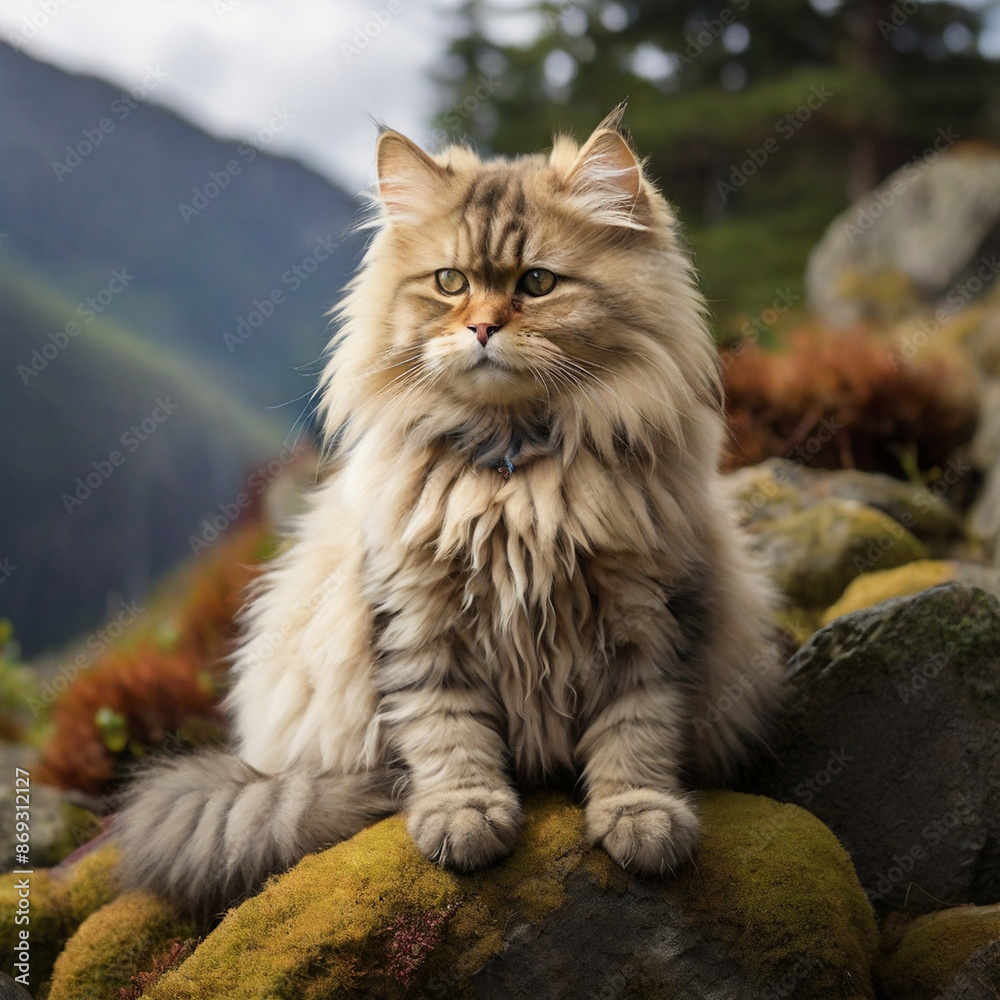 Portrait of beautiful cat exploring. Generative Ai Portrait of beautiful cat exploring. Generative Ai