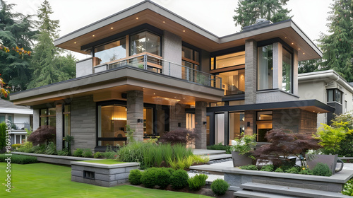 Contemporary flat house design featuring modern materials