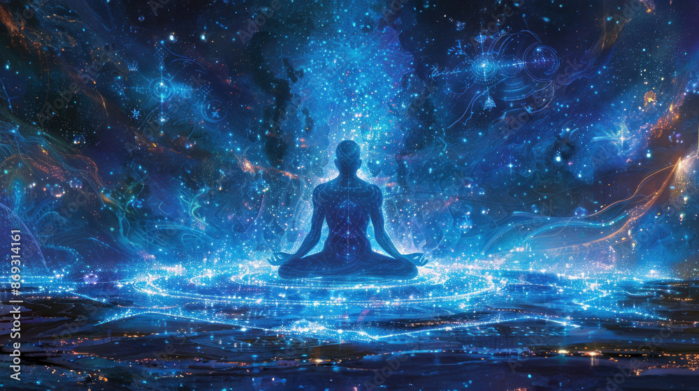 Galaxy-centered meditation with cosmic energy Galaxy-centered meditation with cosmic energy
