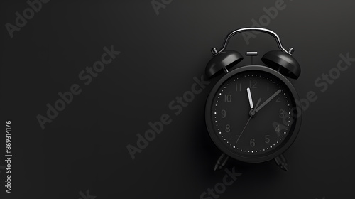 Wallpaper Mural Black Friday shopping concept. Top view photo of black alarm clock on isolated black background with copy space design Torontodigital.ca