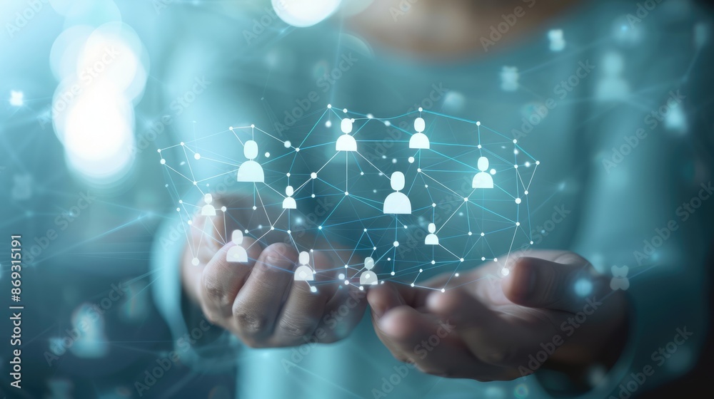 Person Holding a Network of Connections