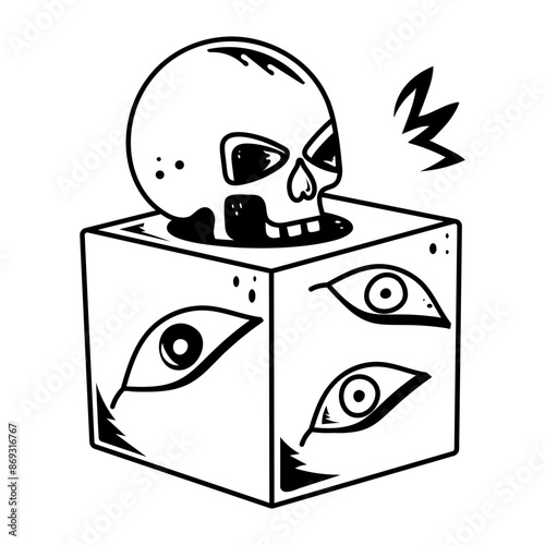A glyph style icon of black magic 
