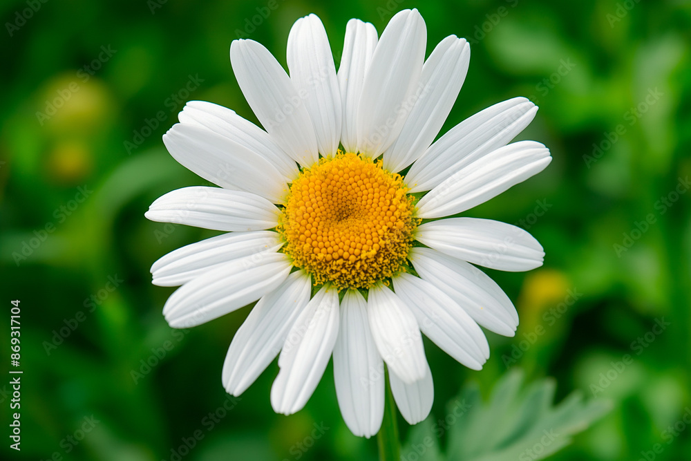 white daisy flower on a background of green leaves white daisy flower on a background of green leaves