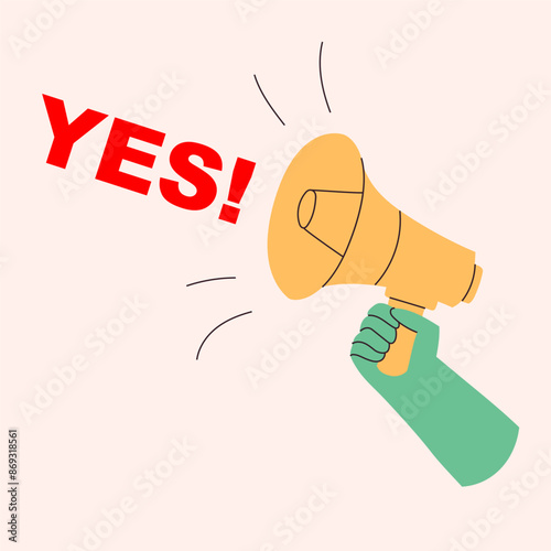 Learn to say yes concept illustration cartoon style cute color vector