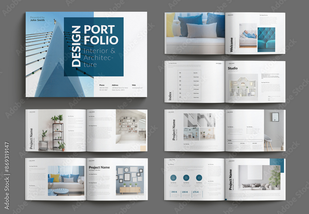 Design Portfolio Interior & Architecture Landscape Stock Template ...