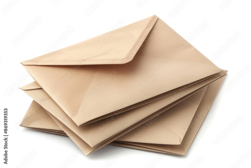 A collection of brown envelopes stacked on top of each other A collection of brown envelopes stacked on top of each other