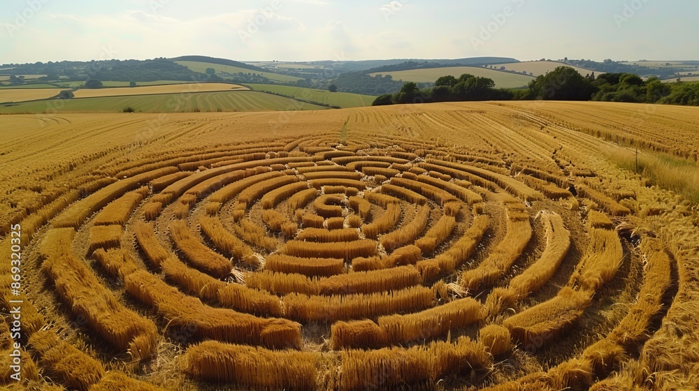 In 2024, mysterious crop circles appeared in a field in Wiltshire, England. In 2024, mysterious crop circles appeared in a field in Wiltshire, England.
