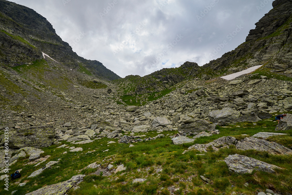 Landscape with the Fagarasi mountains in Romania on a summer day. Landscape with the Fagarasi mountains in Romania on a summer day.