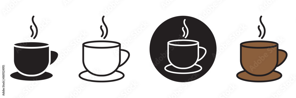 Coffee cup icon set. cup a coffee icon vector.