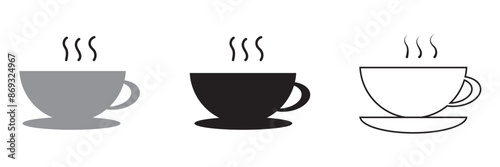 Coffee cup icon set. cup a coffee icon vector.
