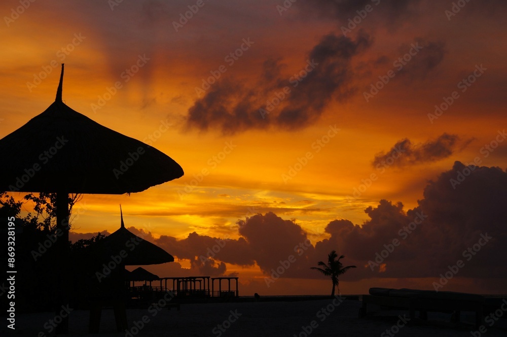 Sunset at Kuda Huraa in maldives Sunset at Kuda Huraa in maldives