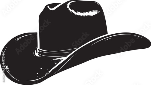 cowboy hat silhouette vector
