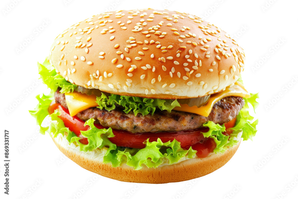 Veggie Hamburger Isolated on Transparent Background Veggie Hamburger Isolated on Transparent Background